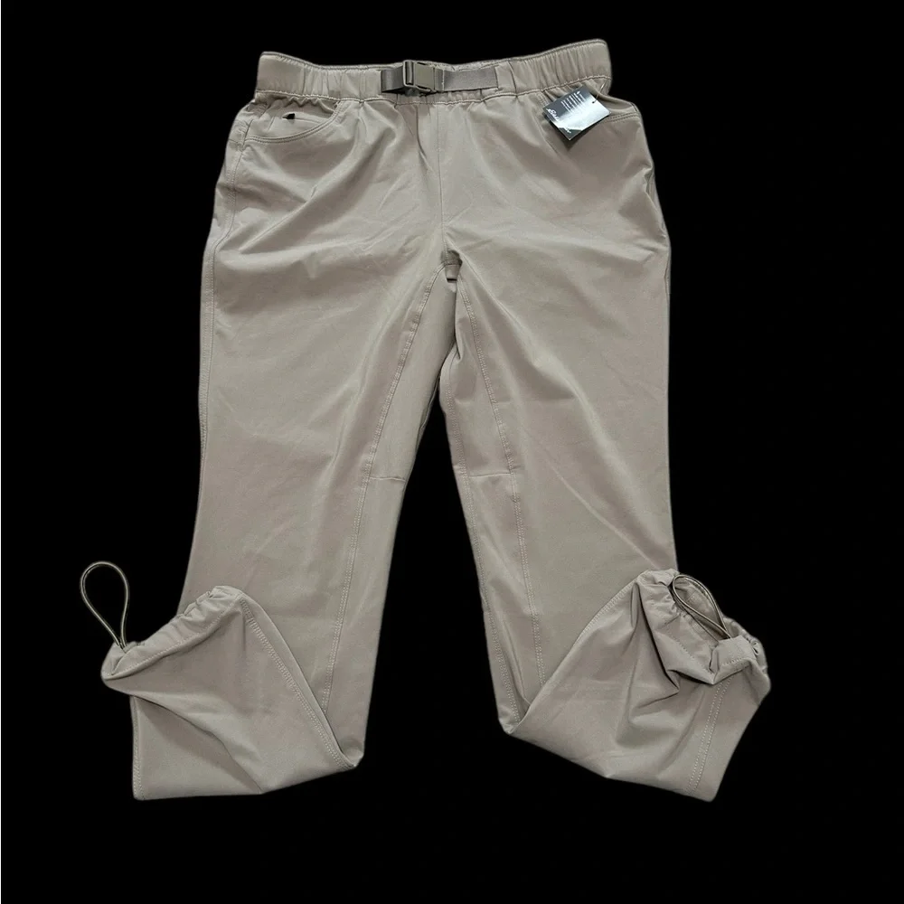 Women’s Eddie Bauer 10 Medium Joggers ClimaTrail Pants Sweats Beige Pockets NWT - Picture 3 of 14